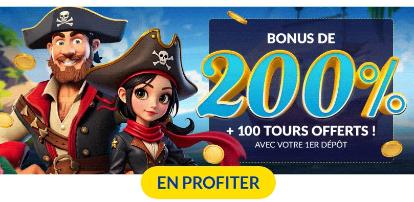 Bonus de bienvenue 200% Lucky Treasure Casino